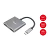 EQUIP USB-C 4-in-1 Dual-HDMI-Adapter mit 100W PD, 4K MST, Aluminium