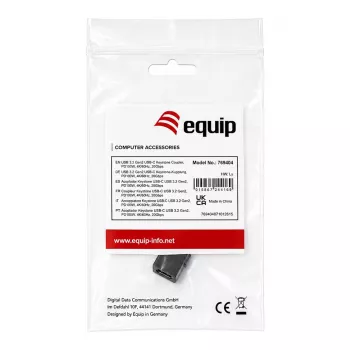 Equip USB-C Keystone Kupplung, USB 3.2 Gen 2, USB-C Buchse auf Buchse, Schwarz