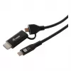 EQUIP USB-C auf USB-C + HDMI Adapter mit 100W Power Delivery, 4K 60Hz, 3m Aluminium