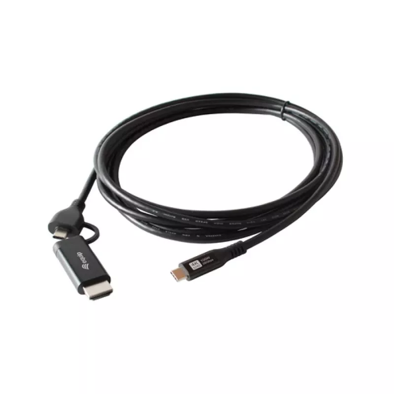 EQUIP USB-C auf USB-C + HDMI Adapter mit 100W Power Delivery, 4K 60Hz, 3m Aluminium