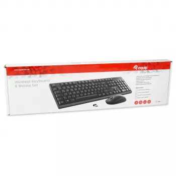 Equip Kabelloses Tastatur- und Maus-Set - Deutsches Layout - Schwarz