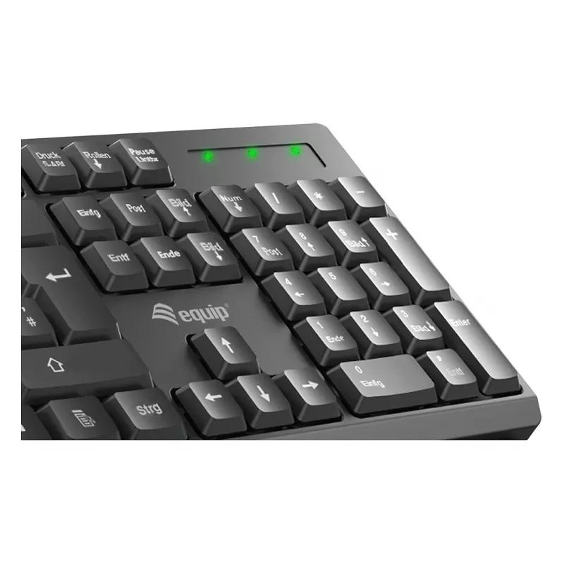 Equip Kabelloses Tastatur- und Maus-Set - Deutsches Layout - Schwarz