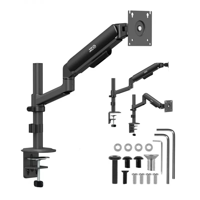 Ergo Office ER-691 B Gasfeder-Monitorhalterung für 17-32 inch Bildschirme, 1-10 kg, Matt Schwarz, VESA 75/100