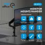 Ergo Office ER-691 B Gasfeder-Monitorhalterung für 17-32 inch Bildschirme, 1-10 kg, Matt Schwarz, VESA 75/100