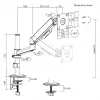 ERGO OFFICE ER-691 W Gas-Feder-Tischhalterung für 17-32 inch Monitore bis 10 kg, Mattweiß