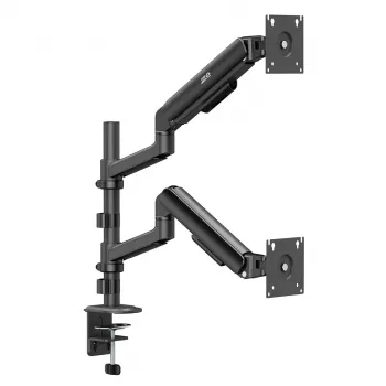 ERGO OFFICE ER-692 B Dual-Monitor-Tischhalterung, Gasfederarm, für 17-32 inch, 1-10 kg pro Arm, Matt Schwarz
