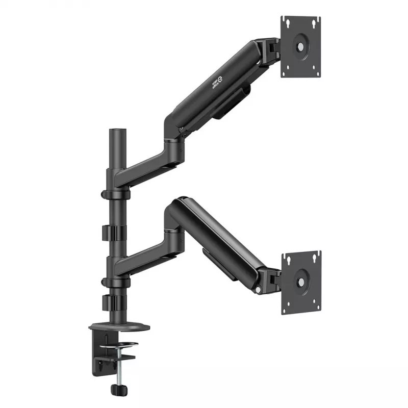 ERGO OFFICE ER-692 B Dual-Monitor-Tischhalterung, Gasfederarm, für 17-32 inch, 1-10 kg pro Arm, Matt Schwarz