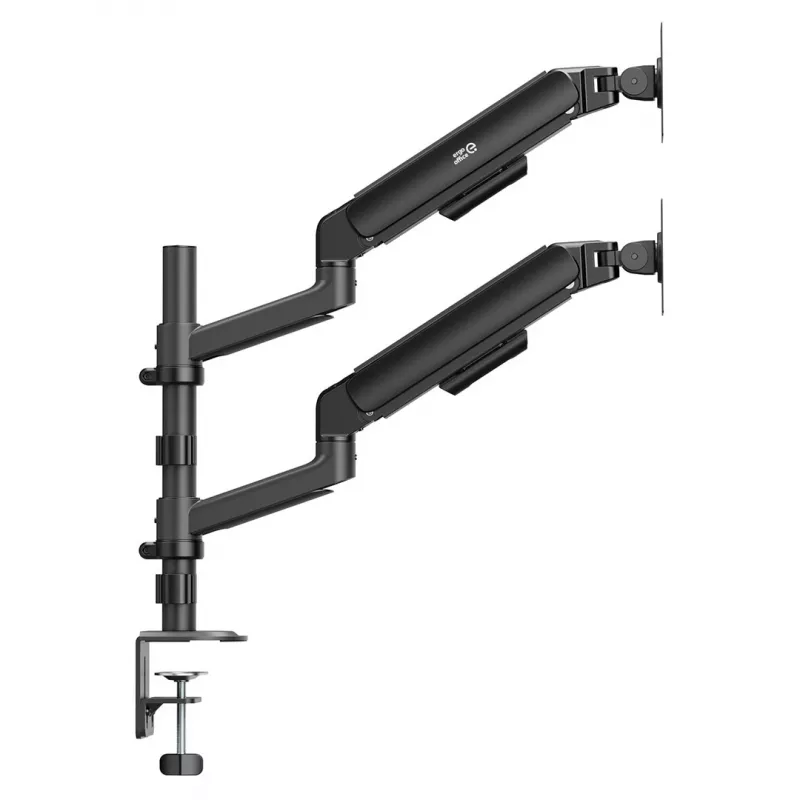 ERGO OFFICE ER-692 B Dual-Monitor-Tischhalterung, Gasfederarm, für 17-32 inch, 1-10 kg pro Arm, Matt Schwarz