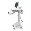 Ergotron Mobiler medizinischer Workstation-Wagen für LCD-Display / PC-Ausstattung - LiFe-Akku betrieben, EU - Medizinisch - Kunststoff, Aluminium, verzinkter Stahl - Grau, Weiß, poliertes Aluminium - Bildschirmgröße: bis zu 22 Zoll