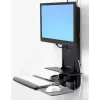 Ergotron Sit-Stand Vertical Lift, Patient Room - Montage-Kit (Handgelenkauflage, Maushalter, vertikale Verstellschiene, Barcode-Scanner-Halter, Tastaturablage, Monitorarm, ausziehbare Mausablage)