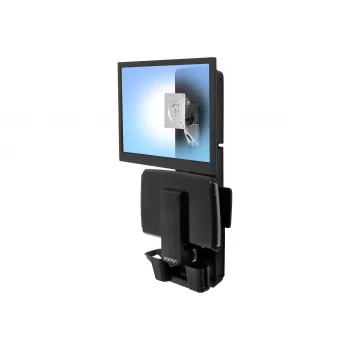 Ergotron Sit-Stand Vertical Lift, Patient Room - Montage-Kit (Handgelenkauflage, Maushalter, vertikale Verstellschiene, Barcode-Scanner-Halter, Tastaturablage, Monitorarm, ausziehbare Mausablage)