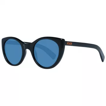 ERMENEGILDO ZEGNA Unisex Sonnenbrille ZC0009-01V50 - Schwarzer Acetatrahmen, graue Gläser 50/23/145 mm