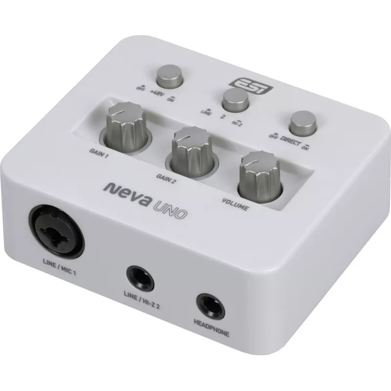 ESI Neva Uno – USB-C Audio-Interface, 24-bit/192 kHz, 2-In/2-Out, XLR/TRS Combo, +48V, Direct Monitoring