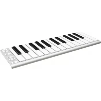 ESI Xkey 25 USB MIDI Controller Keyboard - 25 anschlagdynamische Tasten, polyphoner Aftertouch, gebürstetes Aluminium, ultraflach, Silber