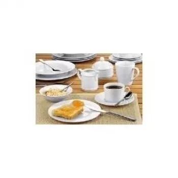 Esmeyer Heike tiefe Suppenteller 23 cm, Porzellan, Weiß, 6er-Set 433-239