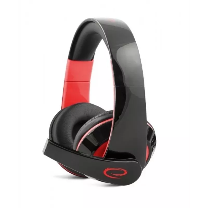 Esperanza EGH300R Kabelgebundenes Gaming-Headset mit omnidirektionalem Bügelmikrofon, Schwarz/Rot