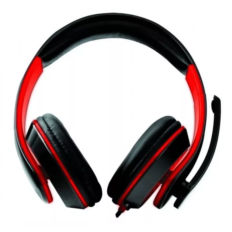 Esperanza EGH300R Kabelgebundenes Gaming-Headset mit omnidirektionalem Bügelmikrofon, Schwarz/Rot