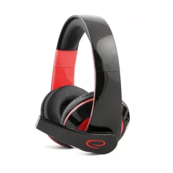 Esperanza EGH300R Kabelgebundenes Gaming-Headset mit omnidirektionalem Bügelmikrofon, Schwarz/Rot