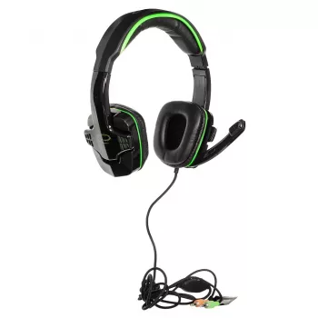 Esperanza EGH310G Gaming-Headset mit Bügelmikrofon, kabelgebunden, 3,5-mm-Klinke, Schwarz & Grün