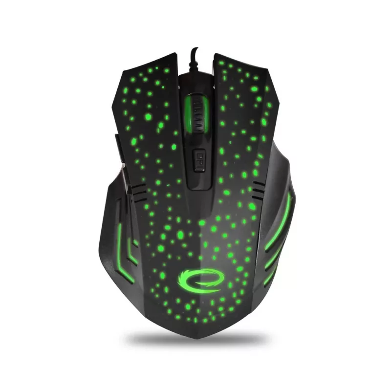 Esperanza EGM212 Kabelgebundene Optische Gaming-Maus, 2400 DPI, 6 Tasten, USB, Rechtshänder, Schwarz