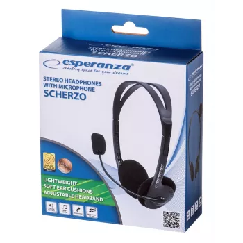 Esperanza EH102 Kabelgebundenes Headset mit Mikrofon - Schwarz