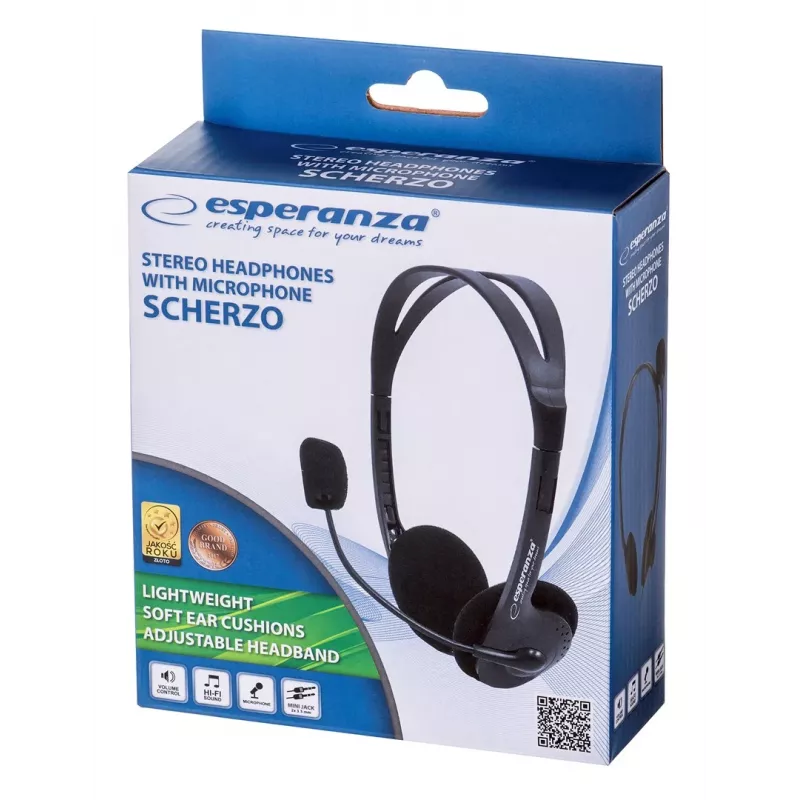 Esperanza EH102 Kabelgebundenes Headset mit Mikrofon - Schwarz