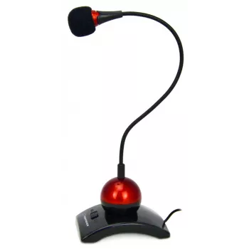 Esperanza EH130 PC-Mikrofon, Kondensator, omnidirektional, 3,5-mm-Klinke, Schwarz/Rot