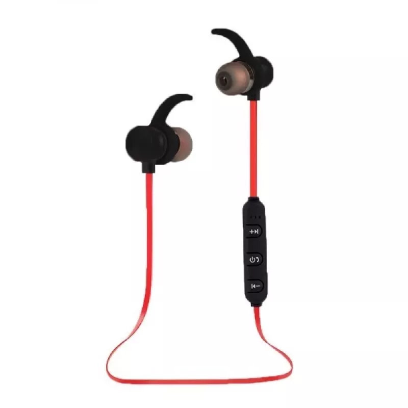 Esperanza EH186K Kabellose In-Ear-Sport-Neckband-Bluetooth-Kopfhörer mit Mikrofon, Schwarz/Rot
