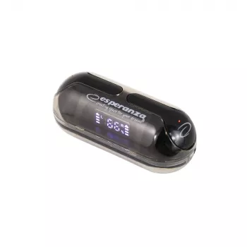 Esperanza EH239K True Wireless Stereo Bluetooth In-Ear Kopfhörer mit Ladecase, Touch-Steuerung, eingebautem Mikrofon, Schwarz