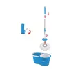 Esperanza EHS005 Wischsystem mit Schleuder, Teleskopstiel, 6L Eimer, 2 Mikrofaserbezüge, Grün/Grau