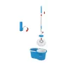 Esperanza EHS005 Wischsystem mit Schleuder, Teleskopstiel, 6L Eimer, 2 Mikrofaserbezüge, Grün/Grau