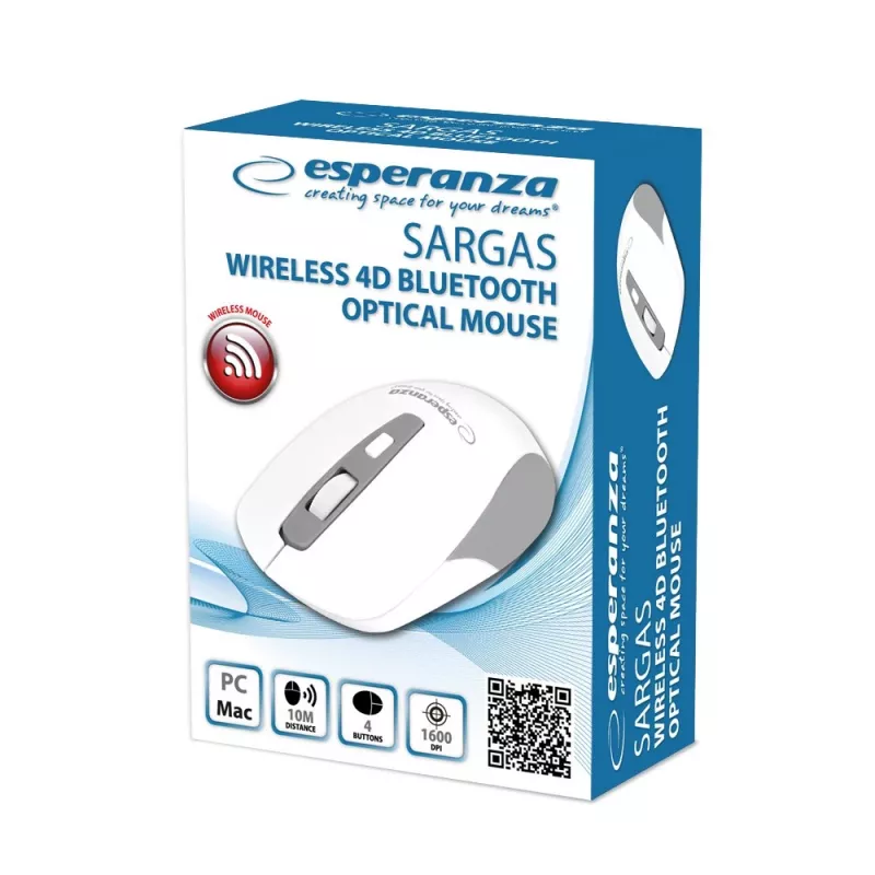 Esperanza EM130W Wireless Bluetooth 4D Mouse, Weiß