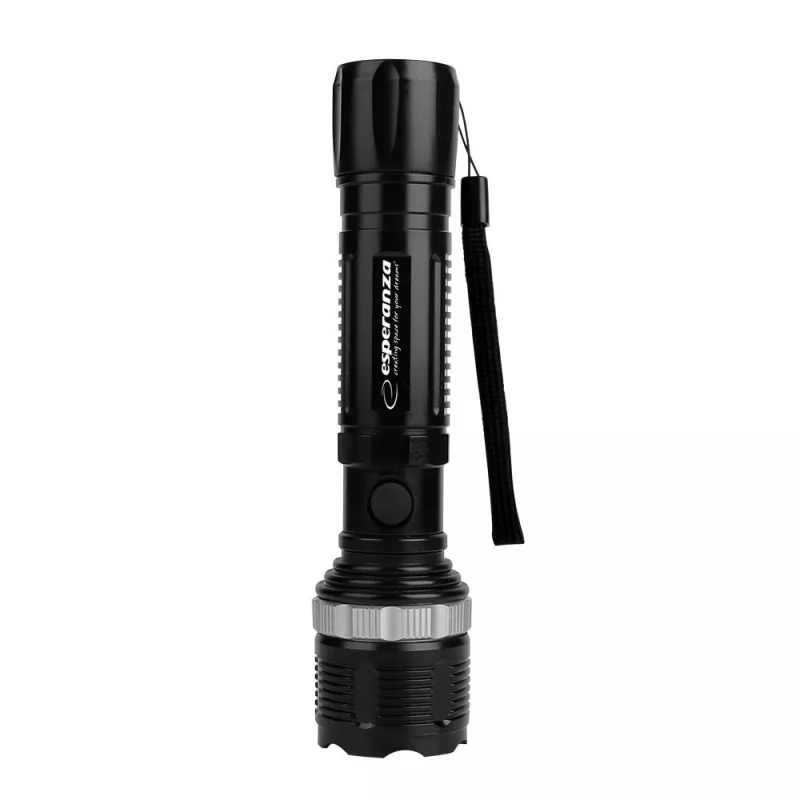 Esperanza Epione L Schwarz Handtaschenlampe LED, 80 lm, 100 m Strahl, Aluminium, Spritzwassergeschützt