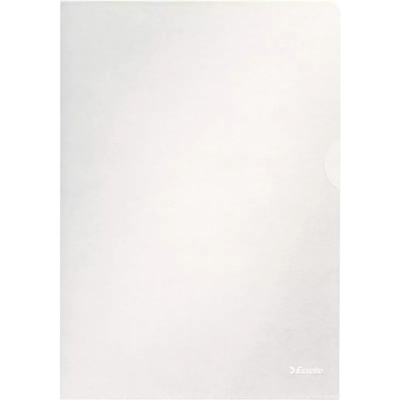 Esselte Standard A4 Dokumentenhüllen, Polypropylen, genarbt, 0,12 mm, oben und seitlich offen, dokumentensicher, Daumenausschnitt, 100er-Pack 54832
