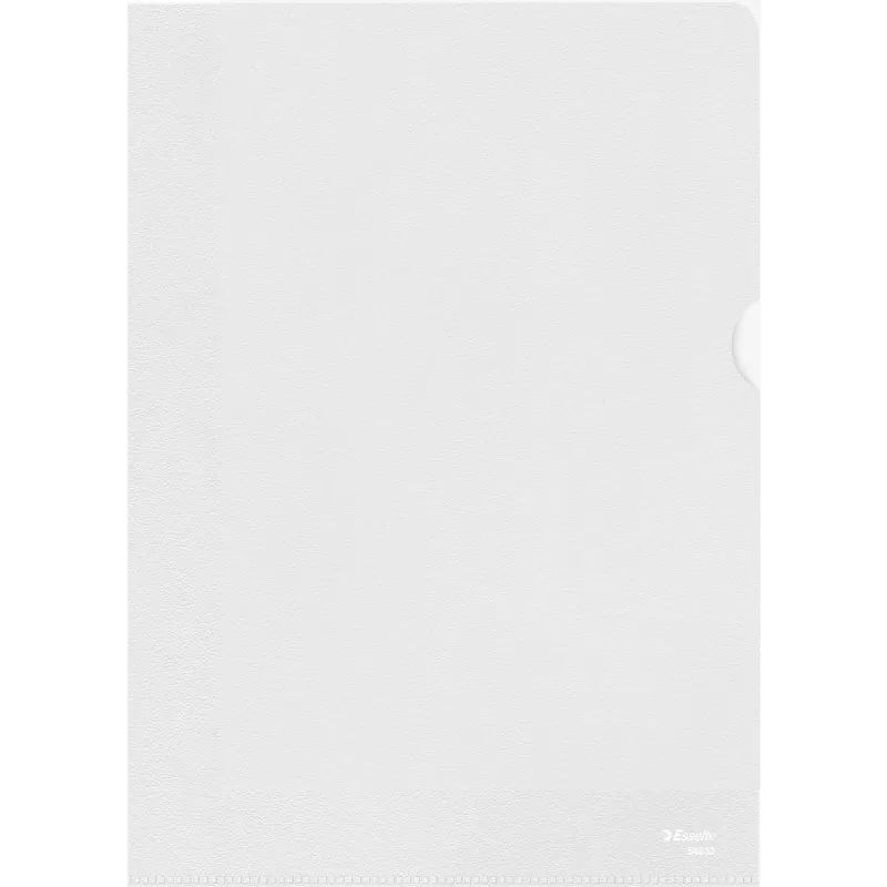 Esselte Standard A4 Dokumentenhüllen, Polypropylen, genarbt, 0,12 mm, oben und seitlich offen, dokumentensicher, Daumenausschnitt, 100er-Pack 54832