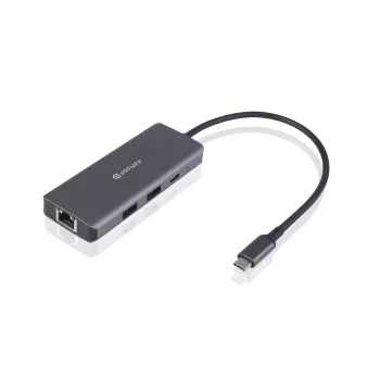 ESTUFF ES623013 USB-C 6-in-1 Mobile Hub, 4K HDMI, 2x USB-A, 100W PD, Aluminium, Grau