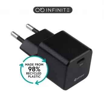 ESTUFF INFINITE (GRS) USB-C Ladegerät 20W PD 3.0 EU-Stecker Weiß