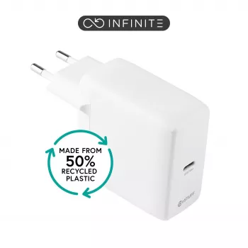 ESTUFF INFINITE (GRS) USB-C-Ladegerät – 20W Wandladegerät mit Power Delivery 3.0 & Quick Charge 3.0, Weiß