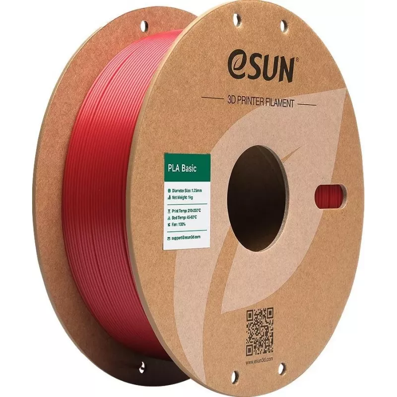 eSUN PLA BASIC 1,75mm Feuerwehrrot 1kg 3D-Drucker-Filament PLA-BASIC175O-FR1P1