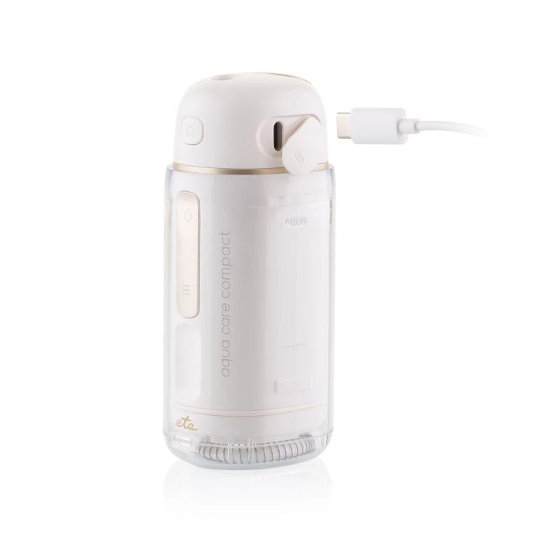 ETA Aqua Care Compact Kabellose Munddusche – 165 ml, Weiß, 2 Düsen, IPX7, USB-Aufladbar