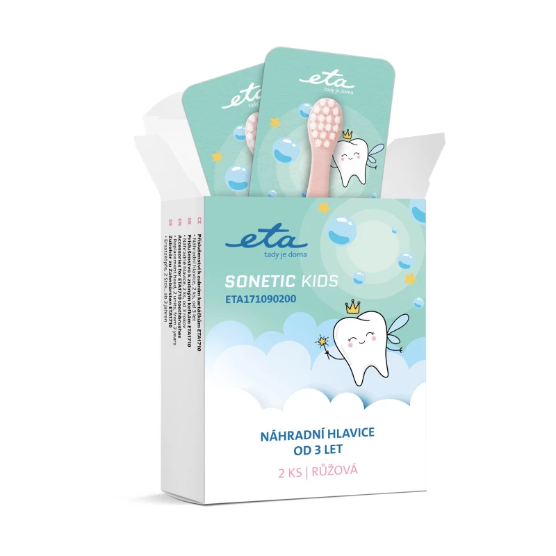 ETA Sonetic Kids 171090200 Ersatzbürstenköpfe - 2er-Pack - Pink