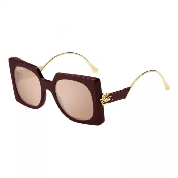 ETRO Damen-Sonnenbrille ETRO0026SLHF - Schwarzer Acetatrahmen in quadratischer Form mit grauen Gläsern (54/23/140 mm)