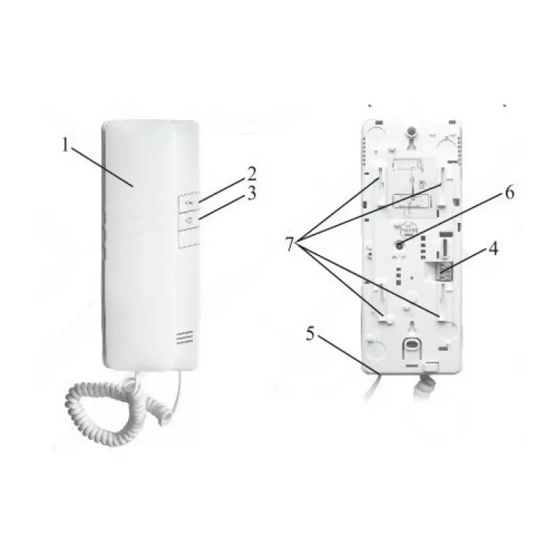 EURA ADA-38A3 4-Draht Analog-Gegensprechhörer für RL-3203H-Systeme, Weiß