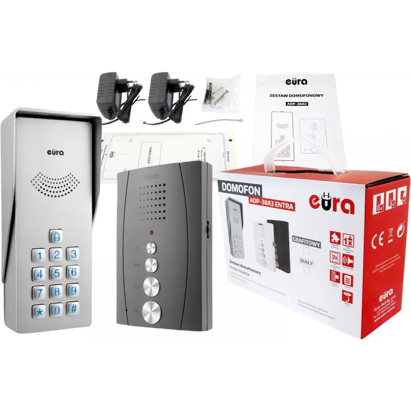EURA ADP-38A3 ENTRA Audio-Türsprechanlage Graphit