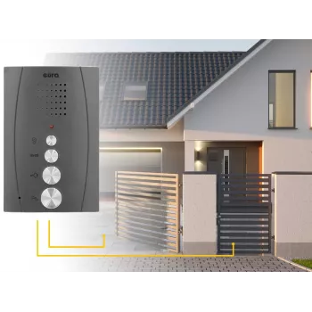 EURA ADP-51A3 DIFESA Audio-Türsprechanlagen-Set - 1-Familie, 2 Hörer, Gegensprechanlage, Graphit