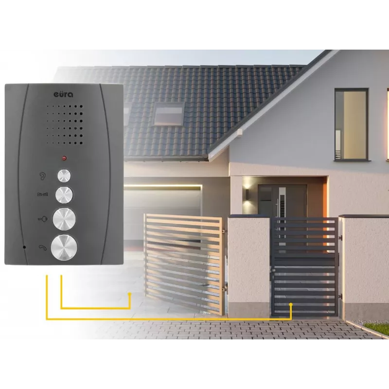EURA ADP-51A3 DIFESA Audio-Türsprechanlagen-Set - 1-Familie, 2 Hörer, Gegensprechanlage, Graphit