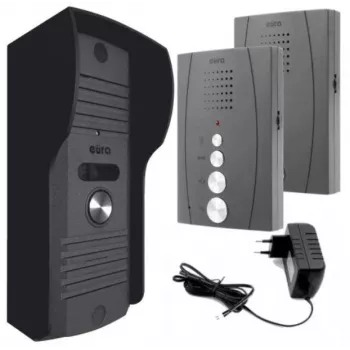 EURA ADP-51A3 DIFESA Audio-Türsprechanlagen-Set - 1-Familie, 2 Hörer, Gegensprechanlage, Graphit