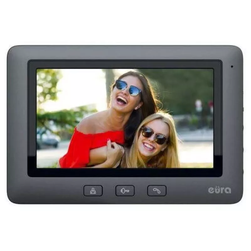 EURA VDP-45A3 ALPHA 7-Zoll Farb-Video-Türsprechanlage, Schwarz