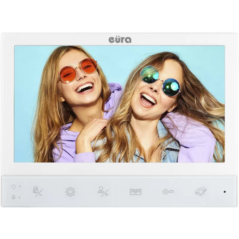 EURA VDP-80C5 Dual-Family Video Intercom System, Weiß, 2x 7 inch LCD, FHD, 1080p Kamera, RFID-Leser, Aufputzmontage