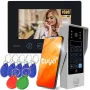 EURA VDP-90A3 DELTA+ Schwarz 7 inch Full HD Video-Türsprechanlage, WiFi, 2 Eingänge, Tastatur, Näherungsleser, AHD, Tuya